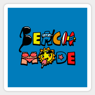 Cute Kawaii Summer Beach Mode Original Typography Colorful Cartoon Magnet
